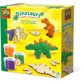 SES KLEI - DINOSAURS HOUTEN SKELETT