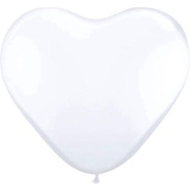 BALLONNEN 30CM HART WIT 8/