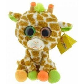 GIRAFFE ZITTEND GLITTEROGEN 23CM